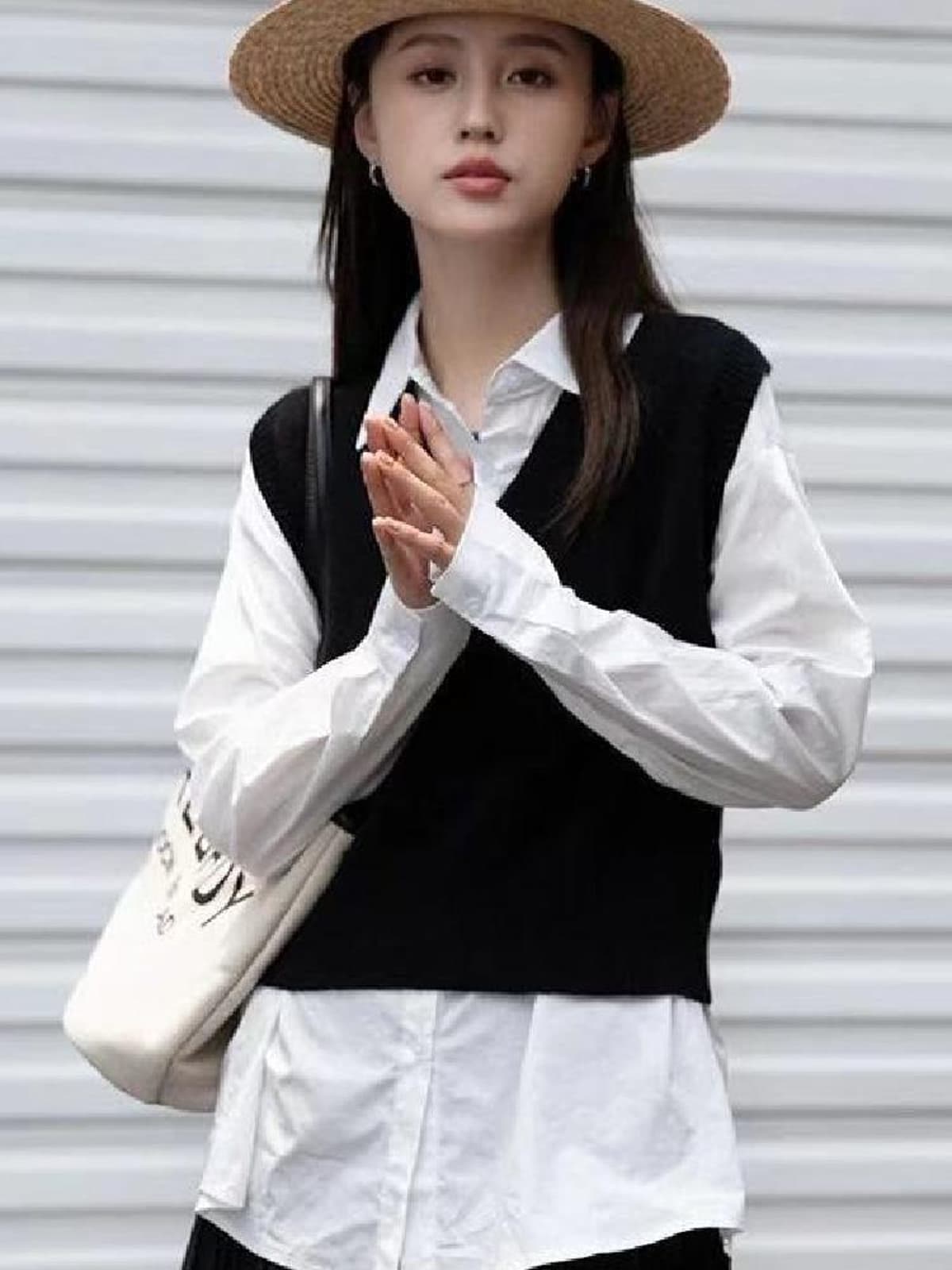 ニット ニット シンプル美学Vネックベスト
