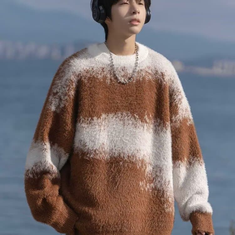 ふんわりモヘアブレンドニット