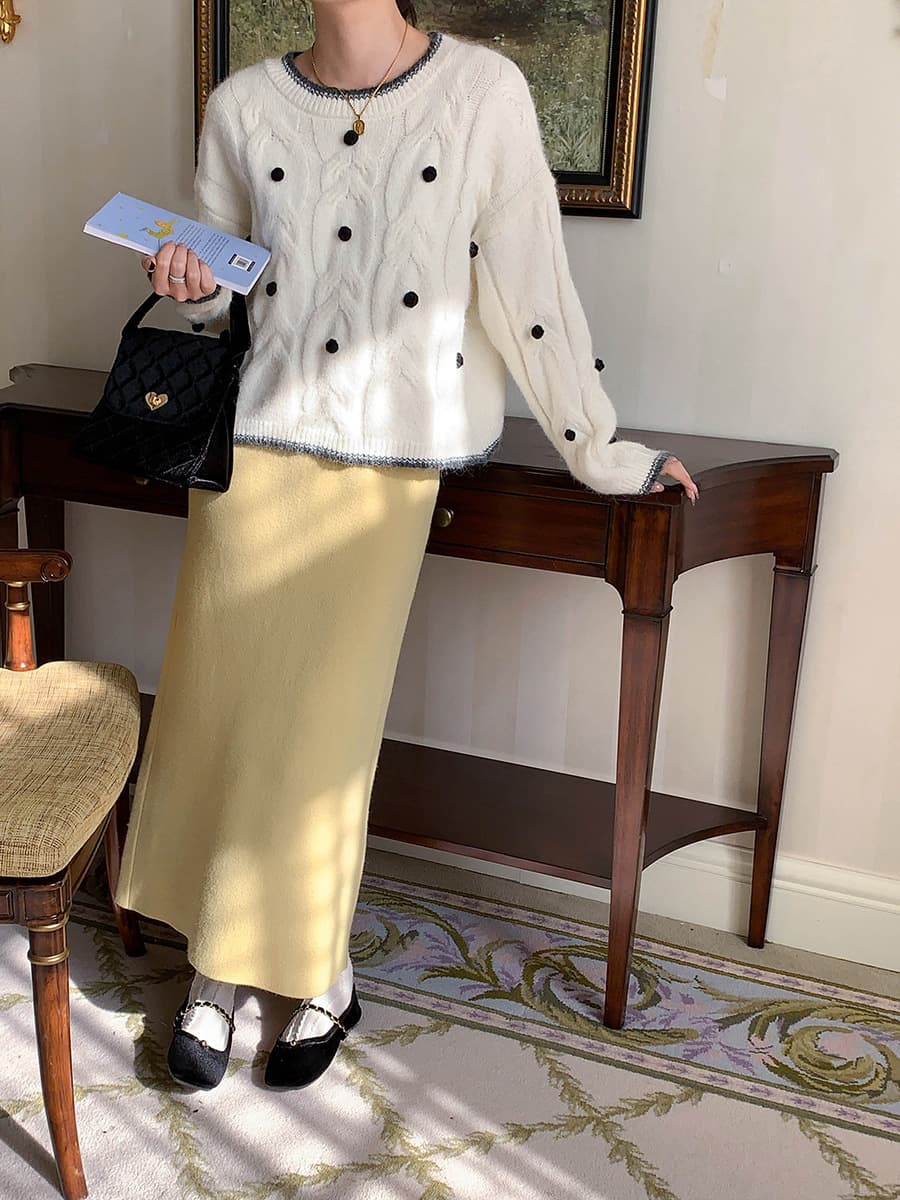 なめらかニットロングスカート