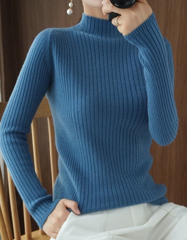 リブ編み立体シルエットニット
