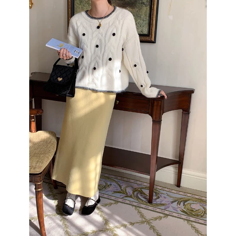 なめらかニットロングスカート