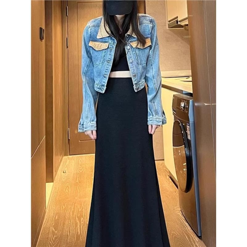 すらりとニットロングスカート