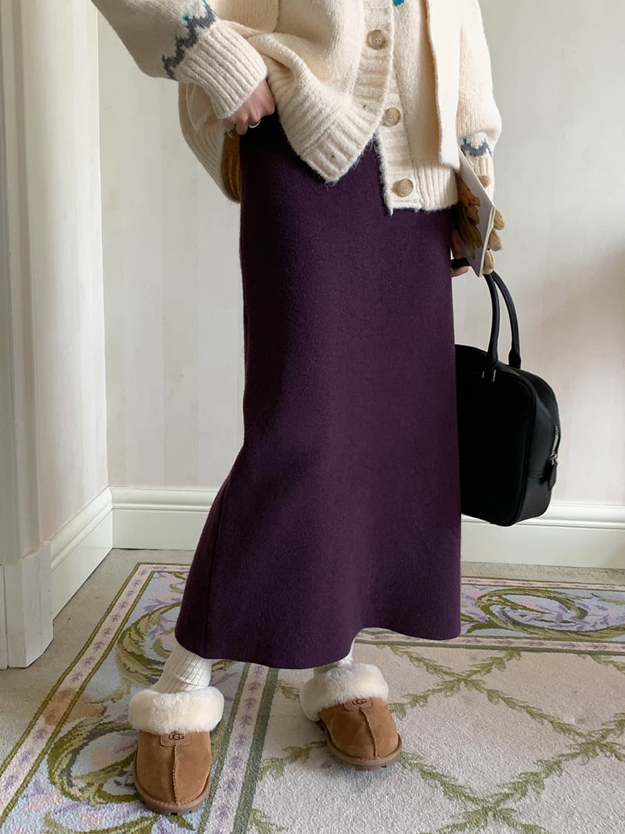 なめらかニットロングスカート