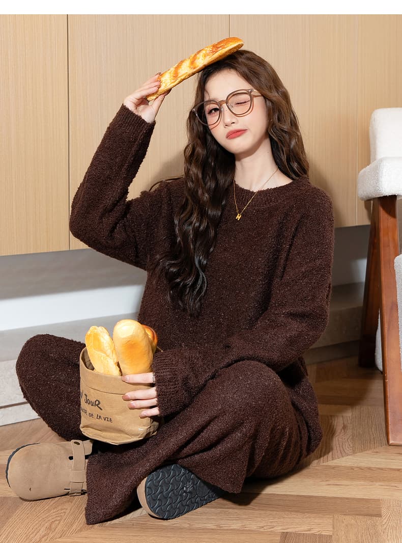リブ編みルーズシルエットニットセット