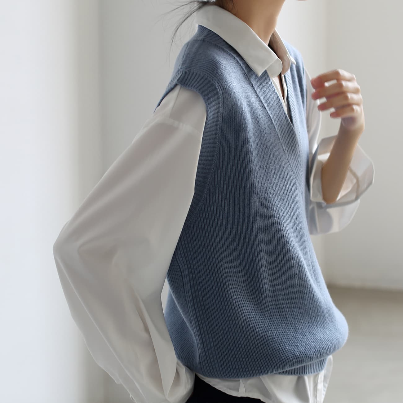なめらかシルエット ニットベスト