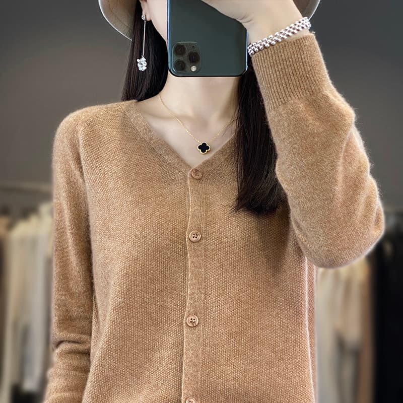 やわらか上質カシミヤニットカーディガン
