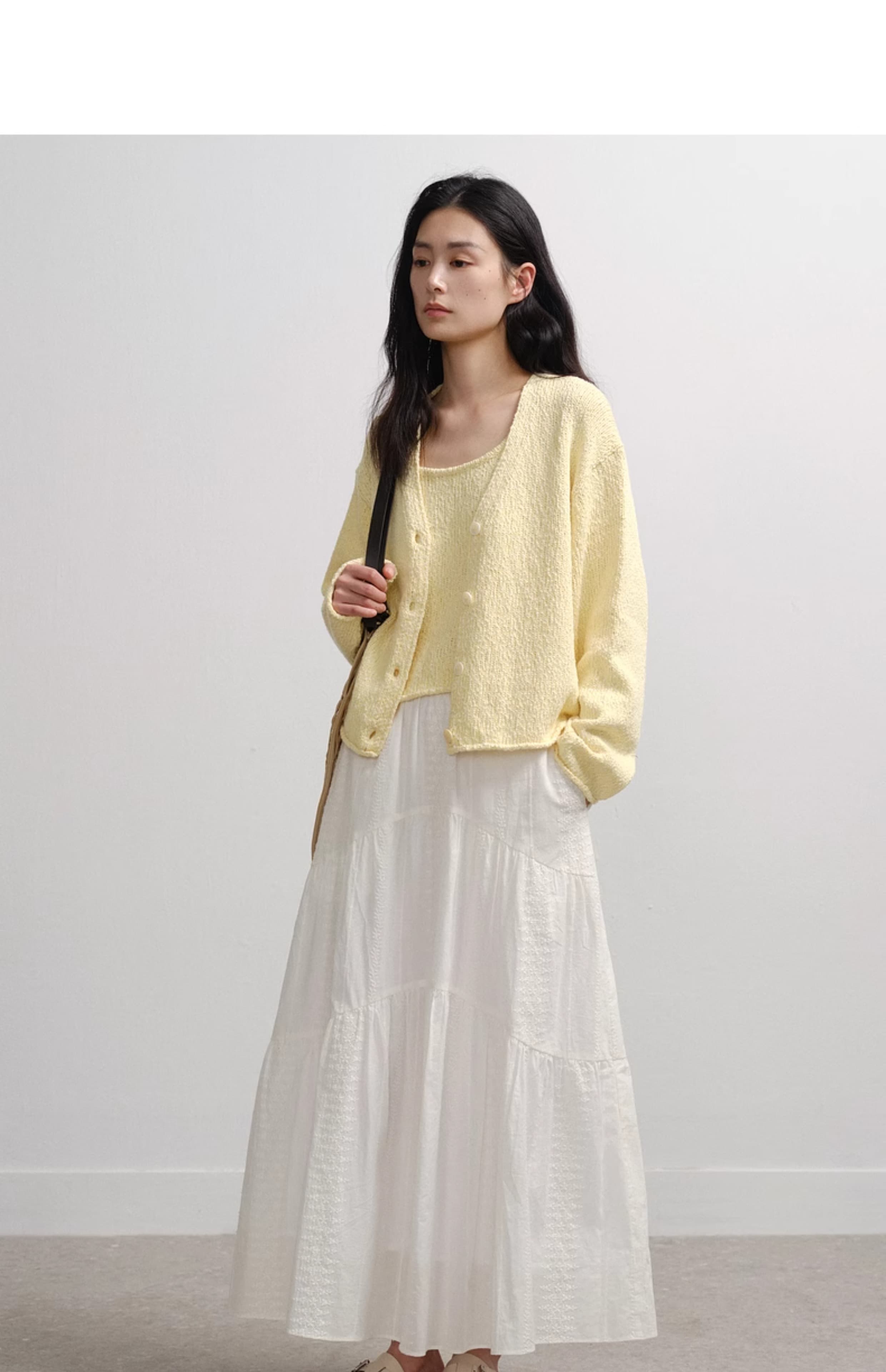 春のニット×ワンピースセットアップ