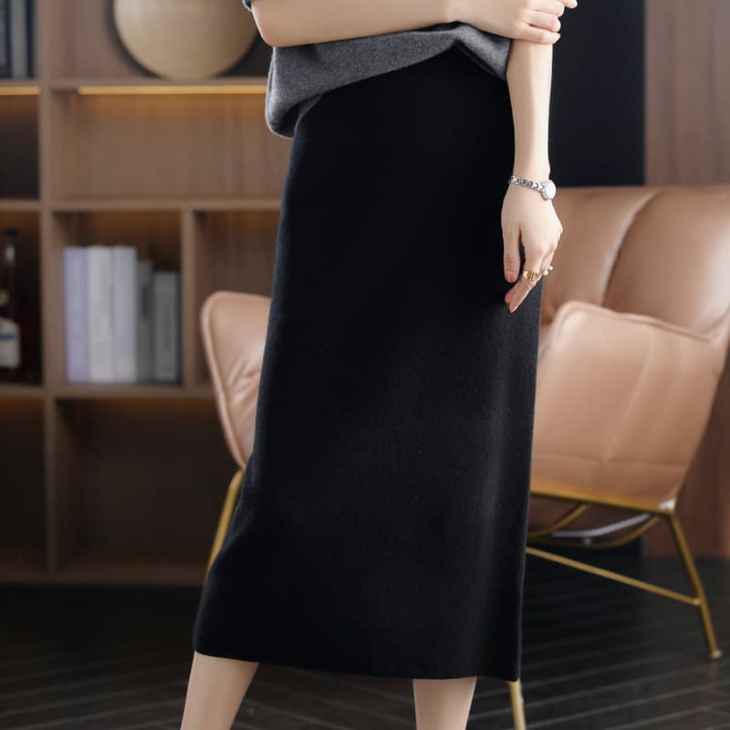 シンプル美シルエットニットスカート